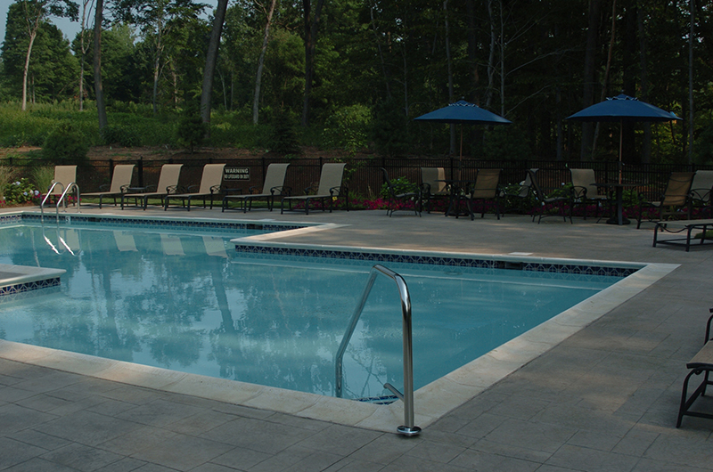 Swimming pool and stamped concrete project example 105